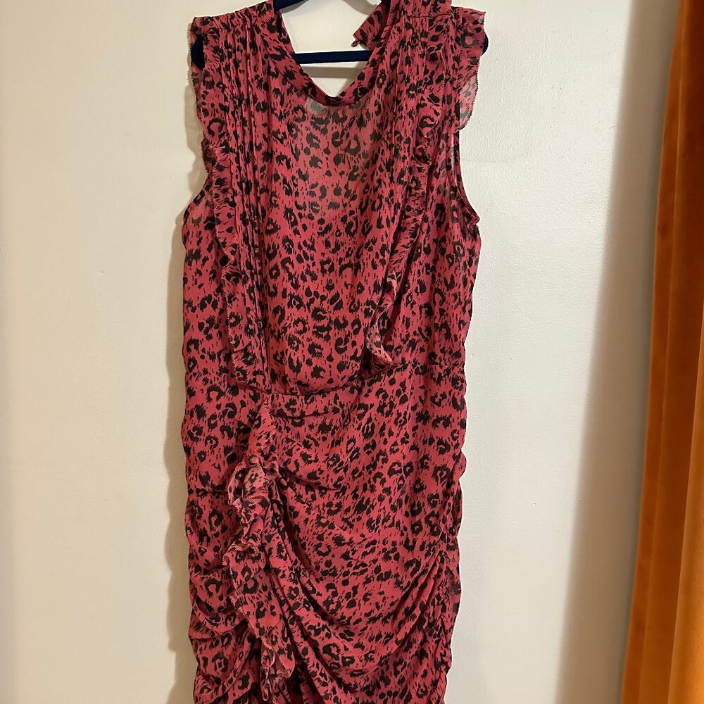 ALLSAINTS HALI ROAR DRESS LEOPARD PRINT MINI